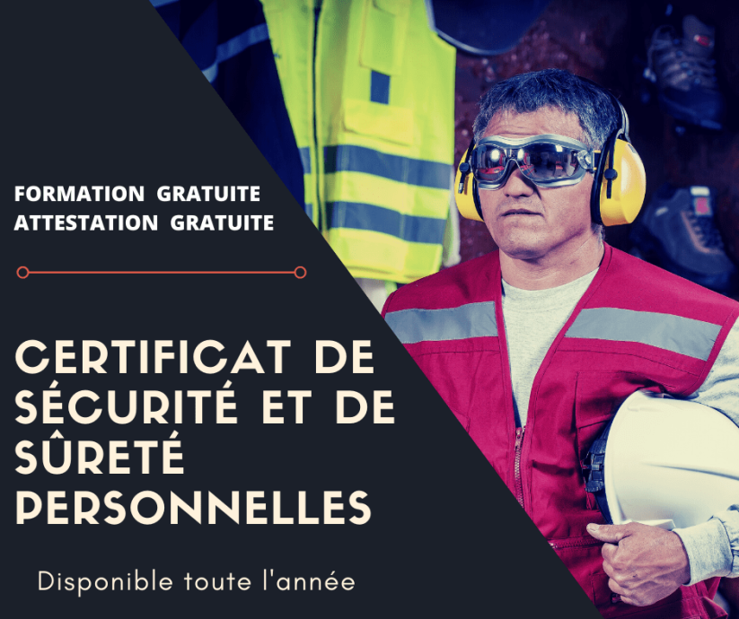 CERTIFICAT DE SÉCURITÉ ET DE SÛRETÉ PERSONNELLES