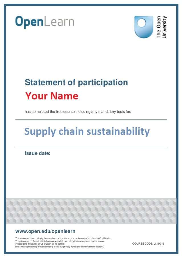Supply chain sustainability